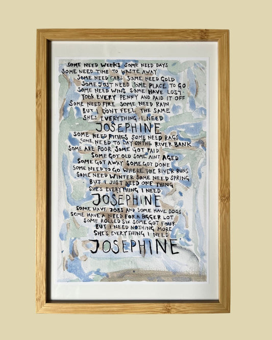 Josephine — Lyric Print (Room 7 Artefact)