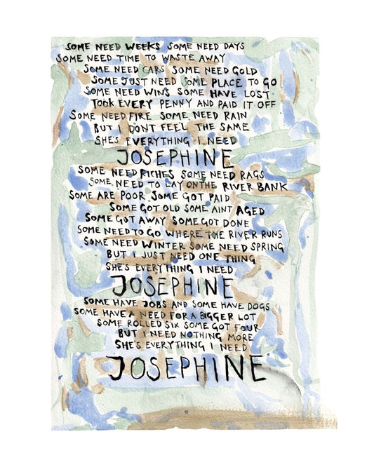 Josephine — Lyric Print (Room 7 Artefact)